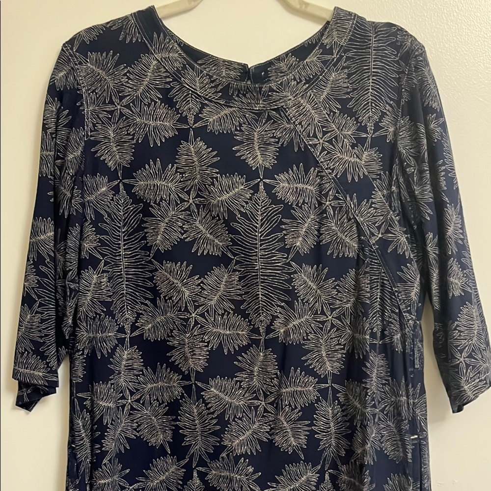 A.P.C. Indigo Cotton blue Leaf Print Dress